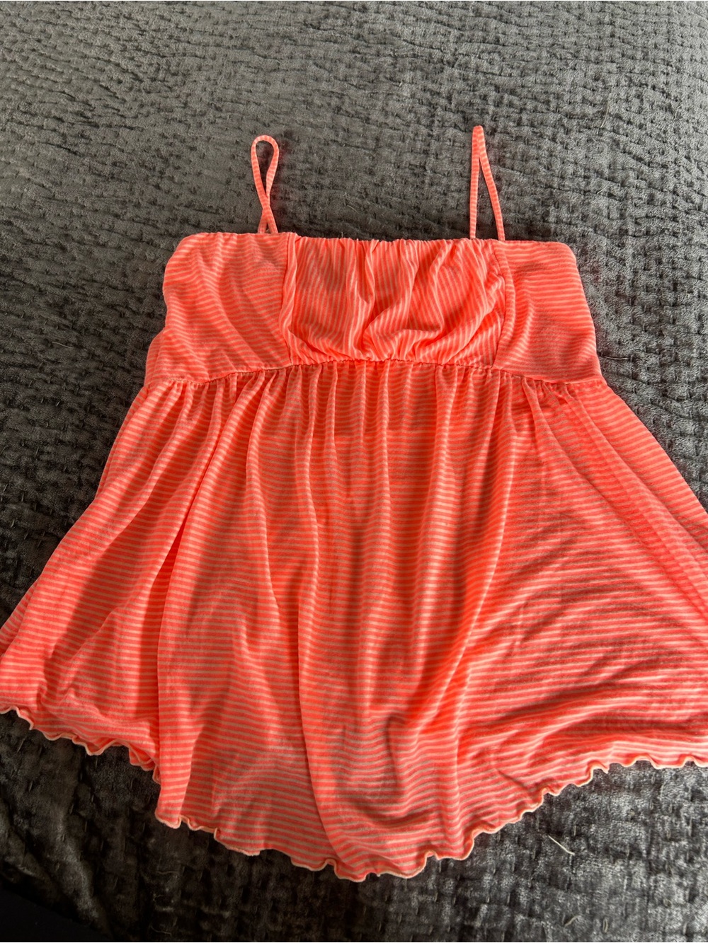 Free People Coral Striped Spaghetti Strap Camisole